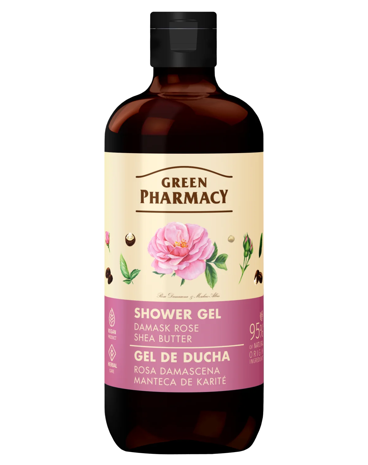 Green Pharmacy Sprchový gél Damašská ruža a bambucké maslo 500 ml